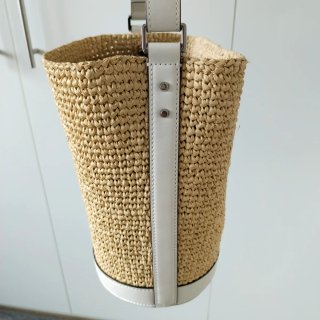 Bolso Michael Kors Rafia beige y ecopiel Blanca