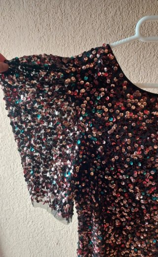 Vestido lentejuelas Mango Talla S