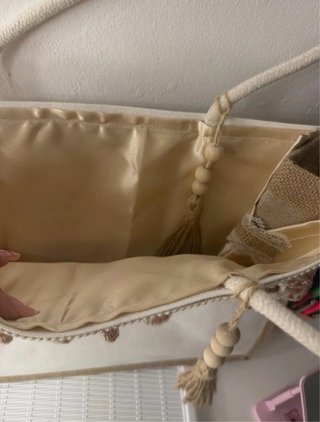 Borsa bianca con fiori colorati
