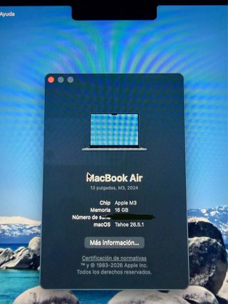 MacBook Air M3(16gb) Azul Medianoche 256Gb