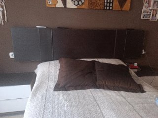 Cabecero polipiel marrón cama 135