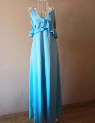 Vestido largo azul para ocasión especial