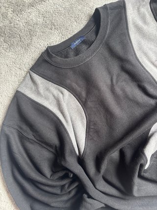 Sudadera Gant colorblock negra/gris vintage