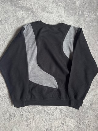 Sudadera Gant colorblock negra/gris vintage