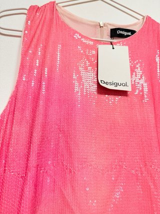 Vestido Desigual rosa de lentejuelas – Nuevo