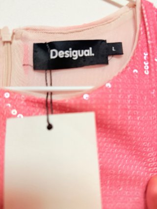 Vestido Desigual rosa de lentejuelas – Nuevo