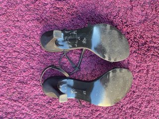Sandalias de fiesta tacón negras talla 37