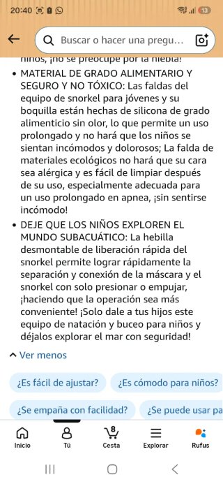 Máscara de buceo y snorkel verde nuevo