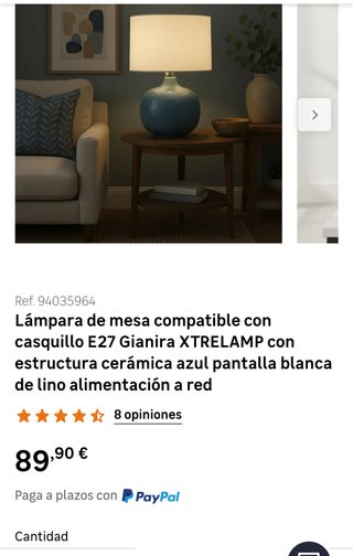 LAMPARA DE MESA XTRELAMP GIANIRA