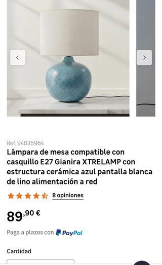LAMPARA DE MESA XTRELAMP GIANIRA