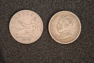 Lote 2 Monedas Plata 2 Pesetas España