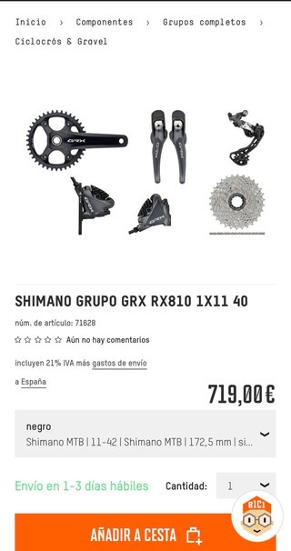 Shimano GRX  Grupo 1x11