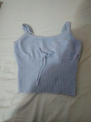 Top punto azul talla única
