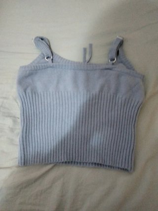 Top punto azul talla única
