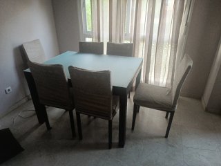 Mesa comedor wengue y 6 sillas Regalo lámparas 3