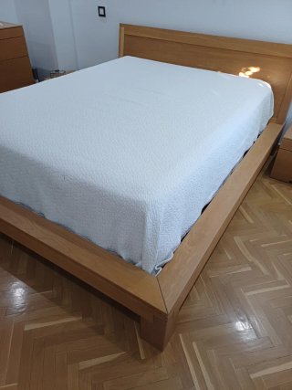 Estructura cama madera con somier láminas
