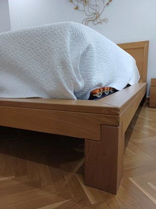 Estructura cama madera con somier láminas
