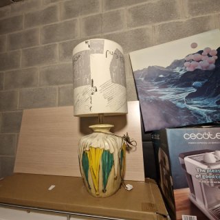 Lámpara de mesa cerámica decorada