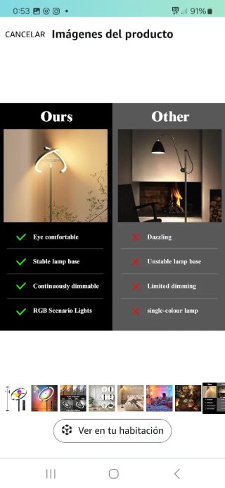 Lámpara de pie moderna LED RGB nuevo precintado