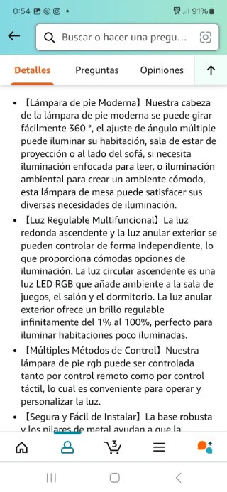 Lámpara de pie moderna LED RGB nuevo precintado