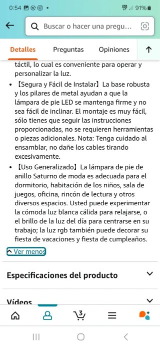 Lámpara de pie moderna LED RGB nuevo precintado