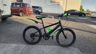 Bicicleta infantil negra y verde