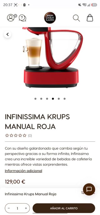 Cafetera Krups Infinissima Roja