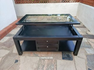 Mesa de centro madera y cristal