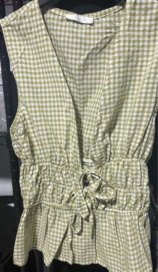 Camisa cuadros verde y blanco