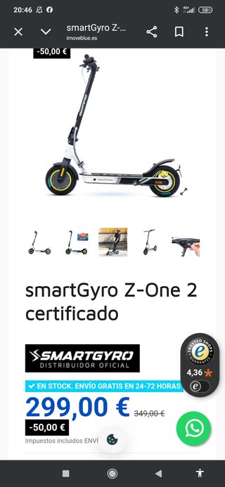 Patinete Eléctrico Z ONE 2 TIENE 4 SEMANAS DE USO