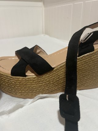 Cuñas mujer verano beige y negro