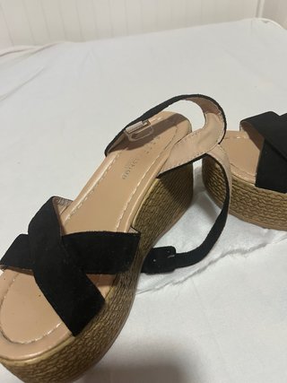 Cuñas mujer verano beige y negro