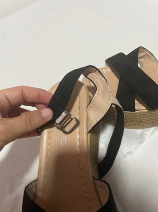 Cuñas mujer verano beige y negro