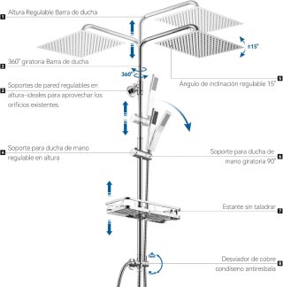 Columna Ducha Auralum 30x30