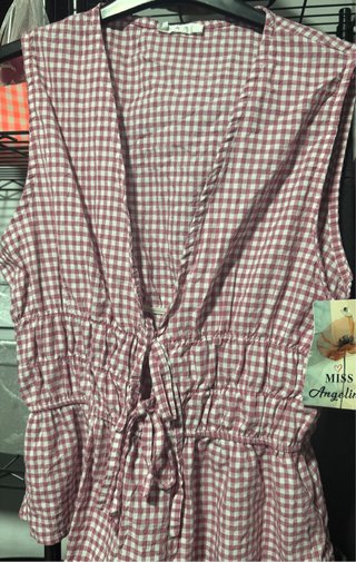 Camisa cuadros rosa y blanco