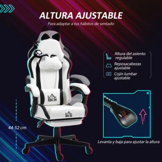 Silla Gaming Negra y Blanca