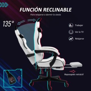 Silla Gaming Negra y Blanca