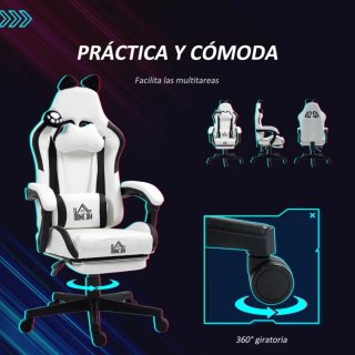 Silla Gaming Negra y Blanca