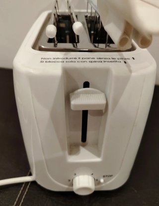 Tostapane Bianco 750W con Pinze per Toast / Pane