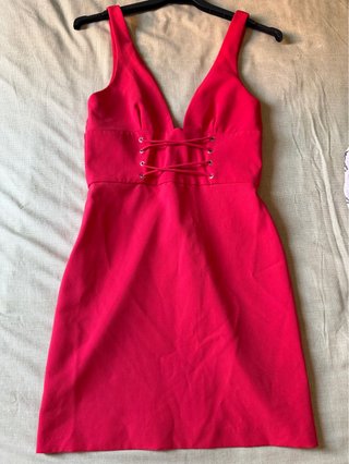 Vestido corto fiesta con cordones