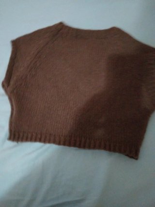 Top corto SHEIN marrón lazo rosa talla única
