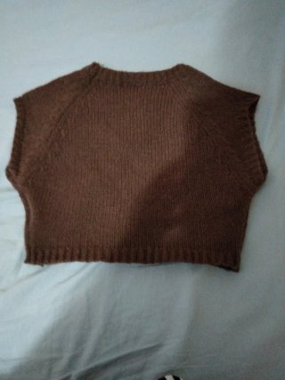 Top corto SHEIN marrón lazo rosa talla única
