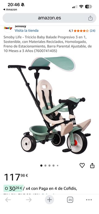 Triciclo Baby Balade 3 en 1