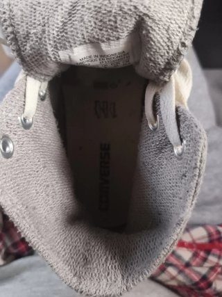 Converse All Star Altas, Tela Sudadera Gris 39