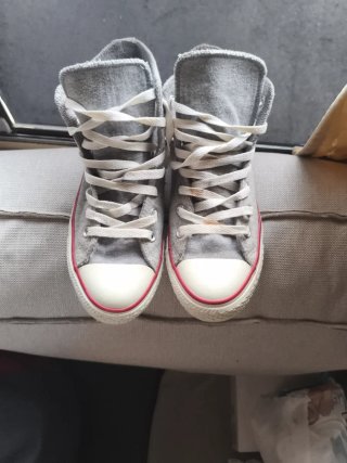 Converse All Star Altas, Tela Sudadera Gris 39