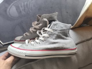 Converse All Star Altas, Tela Sudadera Gris 39