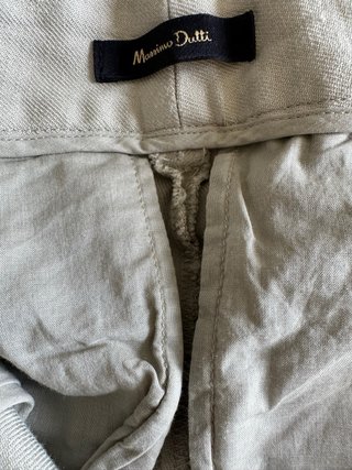 Pantalón Massimo Dutti Fibra Natural Beige
