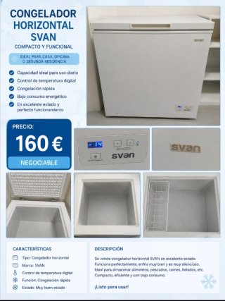 Congelador Horizontal SVAN - Compacto y Funcional