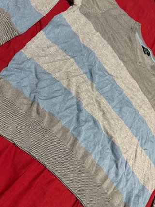 Jersey rayas gris y azul hombre
