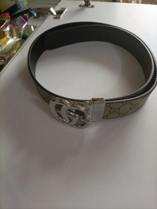Cintura Gucci GG Marmont Beige Argento